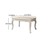 White Stone Top Dining Table Rectangle Dining Table with 4 Wood Legs