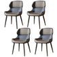 Brasserie Contemporary Faux Leather Dining Chair Parsons Chair in Matte Finish Dark Blue 4 Piece Set Clearhalo 'Dining Chairs' 'Dining Tables & Seating' 'dining_chair' 'furn' 'furn_dining_chair' 'Furniture' 'Kitchen & Dining Furniture' 5480205