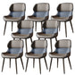 Brasserie Contemporary Faux Leather Dining Chair Parsons Chair in Matte Finish Dark Blue 8 Piece Set Clearhalo 'Dining Chairs' 'Dining Tables & Seating' 'dining_chair' 'furn' 'furn_dining_chair' 'Furniture' 'Kitchen & Dining Furniture' 5480209