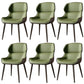 Brasserie Contemporary Faux Leather Dining Chair Parsons Chair in Matte Finish Green 6 Piece Set Clearhalo 'Dining Chairs' 'Dining Tables & Seating' 'dining_chair' 'furn' 'furn_dining_chair' 'Furniture' 'Kitchen & Dining Furniture' 5480240