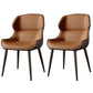 Brasserie Contemporary Faux Leather Dining Chair Parsons Chair in Matte Finish Brown 2 Piece Set Clearhalo 'Dining Chairs' 'Dining Tables & Seating' 'dining_chair' 'furn' 'furn_dining_chair' 'Furniture' 'Kitchen & Dining Furniture' 5480250
