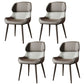 Brasserie Contemporary Faux Leather Dining Chair Parsons Chair in Matte Finish Light Gray 4 Piece Set Clearhalo 'Dining Chairs' 'Dining Tables & Seating' 'dining_chair' 'furn' 'furn_dining_chair' 'Furniture' 'Kitchen & Dining Furniture' 5480255