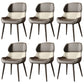 Brasserie Contemporary Faux Leather Dining Chair Parsons Chair in Matte Finish Ivory 6 Piece Set Clearhalo 'Dining Chairs' 'Dining Tables & Seating' 'dining_chair' 'furn' 'furn_dining_chair' 'Furniture' 'Kitchen & Dining Furniture' 5480264