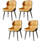 Brasserie Contemporary Faux Leather Dining Chair Parsons Chair in Matte Finish Orange Yellow 4 Piece Set Clearhalo 'Dining Chairs' 'Dining Tables & Seating' 'dining_chair' 'furn' 'furn_dining_chair' 'Furniture' 'Kitchen & Dining Furniture' 5480267