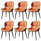Brasserie Contemporary Faux Leather Dining Chair Parsons Chair in Matte Finish Dark Orange 6 Piece Set Clearhalo 'Dining Chairs' 'Dining Tables & Seating' 'dining_chair' 'furn' 'furn_dining_chair' 'Furniture' 'Kitchen & Dining Furniture' 5480272