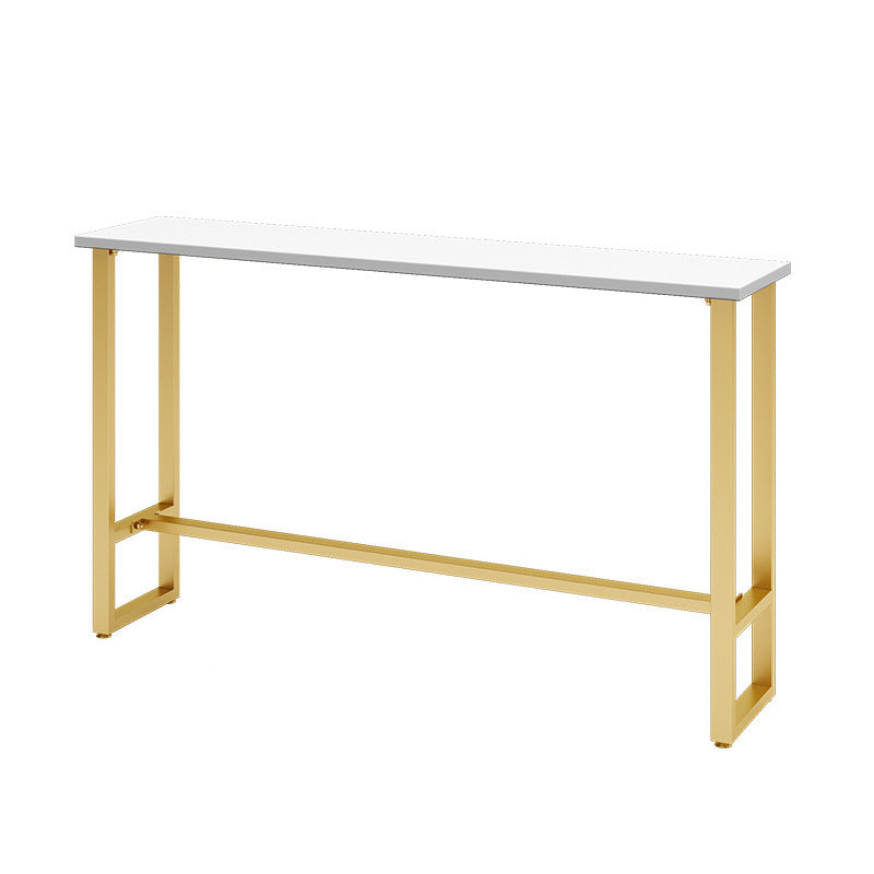 Juego de mesa de bar estilo Glam de 1/4 piezas, juego de bistró rectangular con tapa de mármol sintético blanco