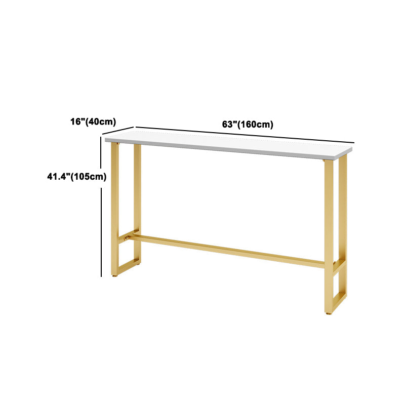 Juego de mesa de bar estilo Glam de 1/4 piezas, juego de bistró rectangular con tapa de mármol sintético blanco