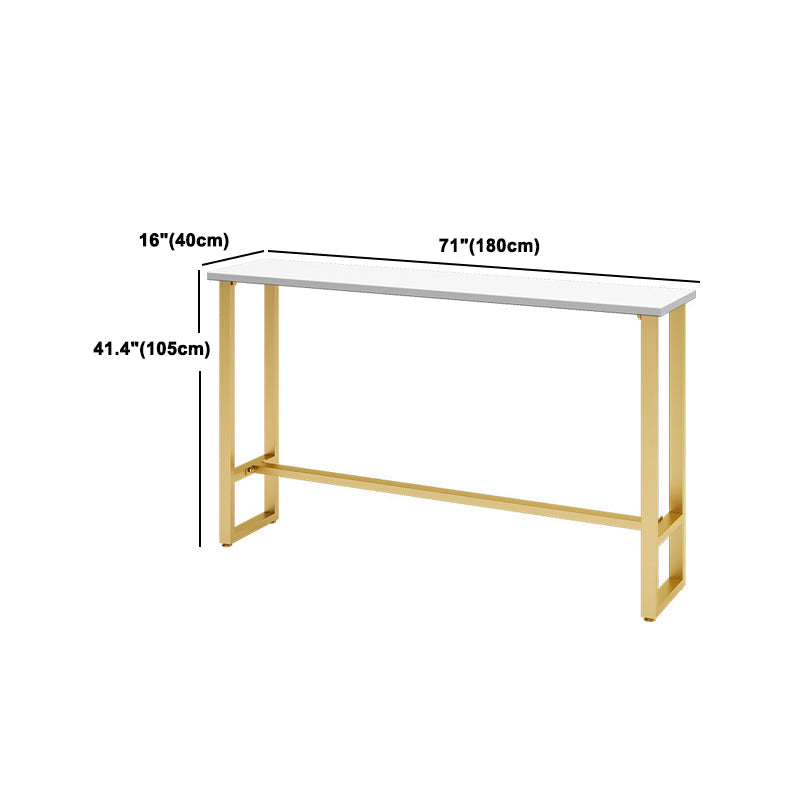 Juego de mesa de bar estilo Glam de 1/4 piezas, juego de bistró rectangular con tapa de mármol sintético blanco