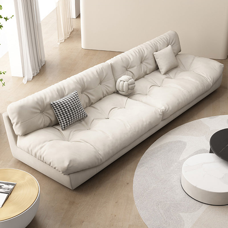 Tufted Split-Back Contemporary Standard Settee Couch in Beige 87"L x 41"W x 35"H Clearhalo 'furn' 'furn_sofas' 'Furniture' 'Living Room Furniture' 'Sofa' 'sofas' 5484176