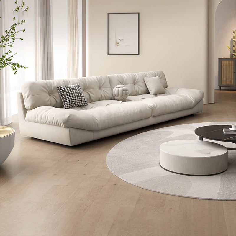 Tufted Split-Back Contemporary Standard Settee Couch in Beige 110"L x 41"W x 35"H Clearhalo 'furn' 'furn_sofas' 'Furniture' 'Living Room Furniture' 'Sofa' 'sofas' 5484177