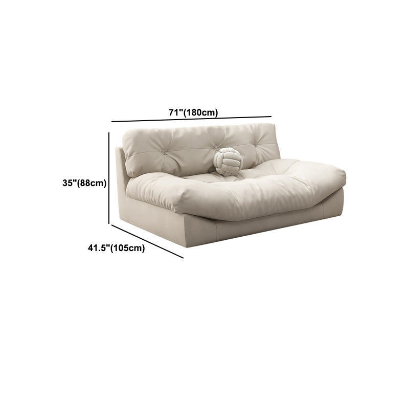 Tufted Split-Back Contemporary Standard Settee Couch in Beige Clearhalo 'furn' 'furn_sofas' 'Furniture' 'Living Room Furniture' 'Sofa' 'sofas' 5484188