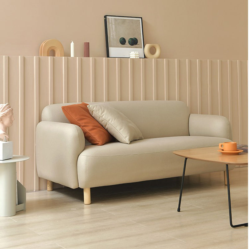Sofá estándar contemporáneo de cuero sintético resistente a las manchas para sala de estar