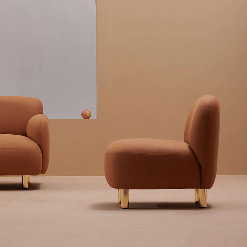 Sofá estándar contemporáneo de cuero sintético resistente a las manchas para sala de estar