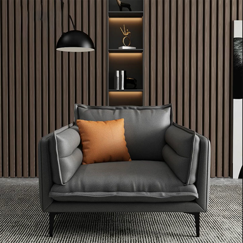 Standard Contemporary Square Arm Stain Resistant Settee Couch with Pillows 35"L x 34"W x 29"H Spring&Foam Clearhalo 'furn' 'furn_sofas' 'Furniture' 'Living Room Furniture' 'Sofa' 'sofas' 5484229