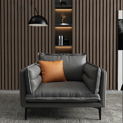 Standard Contemporary Square Arm Stain Resistant Settee Couch with Pillows 35"L x 34"W x 29"H Spring&Foam Clearhalo 'furn' 'furn_sofas' 'Furniture' 'Living Room Furniture' 'Sofa' 'sofas' 5484229