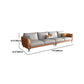 Standard Faux Leather Contemporary Back Settee Couch with Pillows