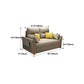 Cama de sofá de brazo acampanado de mezcla de algodón contemporánea con almohadas
