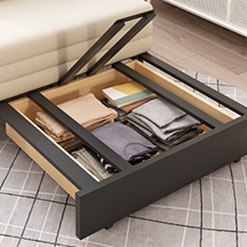 Sofá de cama sin brazo de lino con ropa de cama cremosa y blanca para la sala de estar para sala de estar