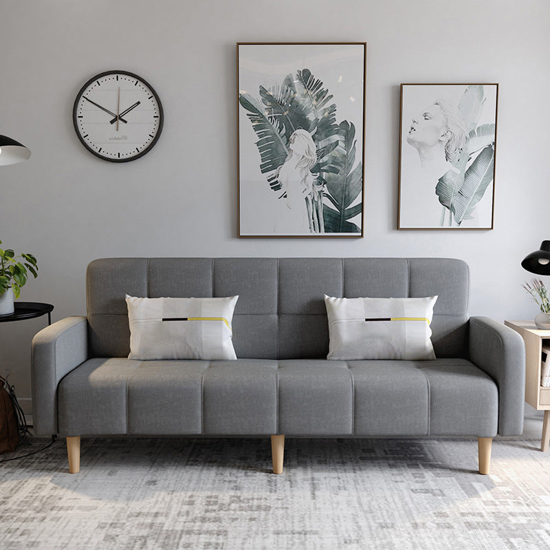 Linnen eigentijdse vierkante armbank converteerbare bank met koekje terug voor woonkamer