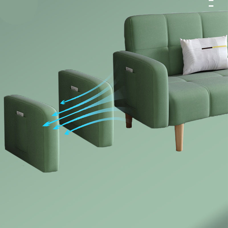 Linnen eigentijdse vierkante armbank converteerbare bank met koekje terug voor woonkamer