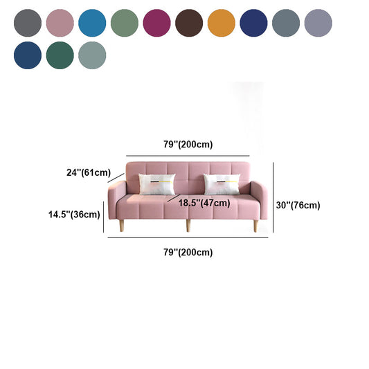 Linen Contemporary Square Arm Sofa Convertible Sofa with Biscuit Back for Living Room