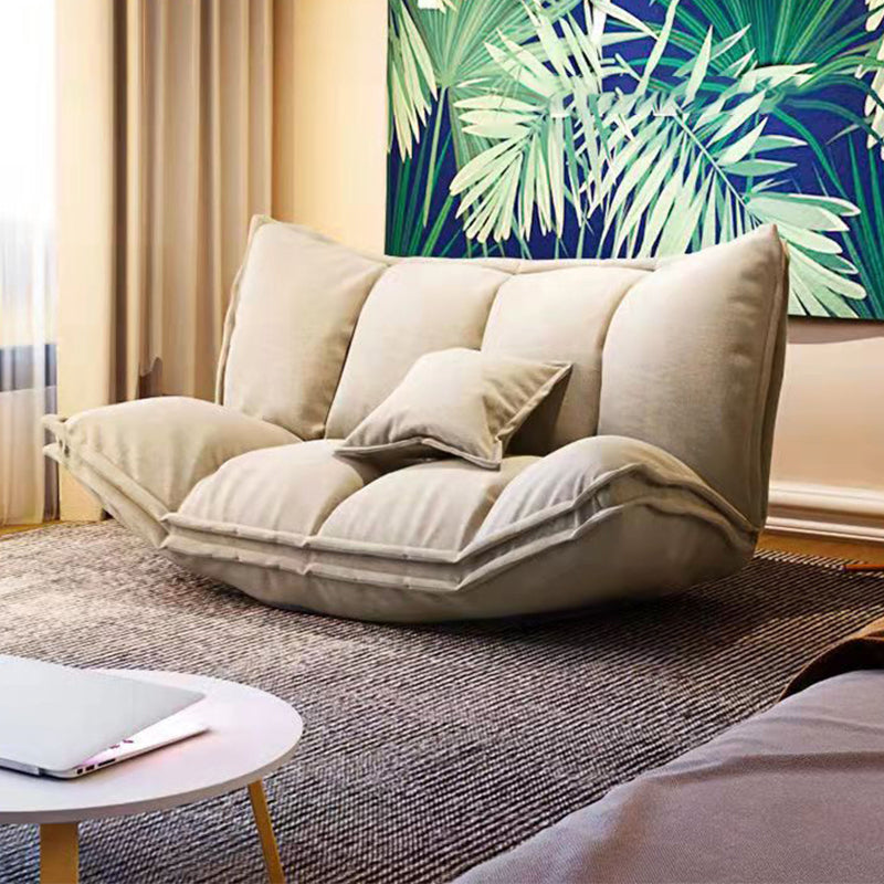 リネンコンテンポラリーアームレスソファコンバーチブルソファ、62.99 "L x 19.68" w x 19.68 "H