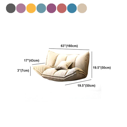 Linen Contemporary Armless Sofa Convertible Sofa, 62.99" L x 19.68" W x 19.68" H