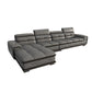 Modern Sofa Bed Leather Upholstered Grey Latex/sponge Upholstered Solid Wood Frame Sofa