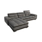 Modern Sofa Bed Leather Upholstered Grey Latex/sponge Upholstered Solid Wood Frame Sofa