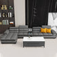 Modern Sofa Bed Leather Upholstered Grey Latex/sponge Upholstered Solid Wood Frame Sofa