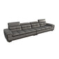 Modern Sofa Bed Leather Upholstered Grey Latex/sponge Upholstered Solid Wood Frame Sofa