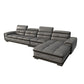 Modern Sofa Bed Leather Upholstered Grey Latex/sponge Upholstered Solid Wood Frame Sofa