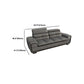 Modern Sofa Bed Leather Upholstered Grey Latex/sponge Upholstered Solid Wood Frame Sofa