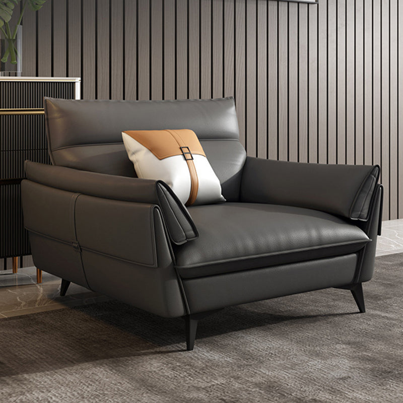 Recupant de canapé en cuir noir / gris