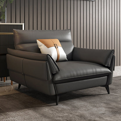 Recupant de canapé en cuir noir / gris