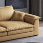 Nordic Pillow Top Arm Sofa & Chaise Faux Leather Sofa with Pillows