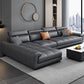 Modern 39.3"H Faux Leather Pillow Top Arm Sofa & Chaise for Living Room Grey Left Clearhalo 'furn' 'furn_sectionals' 'Furniture' 'Living Room Furniture' 'Sectionals' 5484627