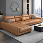 Modern 39.3"H Faux Leather Pillow Top Arm Sofa & Chaise for Living Room Orange Left Clearhalo 'furn' 'furn_sectionals' 'Furniture' 'Living Room Furniture' 'Sectionals' 5484633