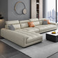 Modern 39.3"H Faux Leather Pillow Top Arm Sofa & Chaise for Living Room Beige Left Clearhalo 'furn' 'furn_sectionals' 'Furniture' 'Living Room Furniture' 'Sectionals' 5484637