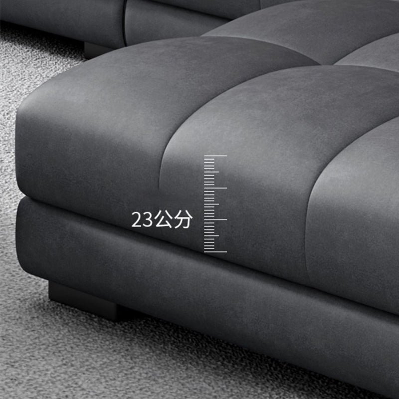 Modern 39.3"H Faux Leather Pillow Top Arm Sofa & Chaise for Living Room Clearhalo 'furn' 'furn_sectionals' 'Furniture' 'Living Room Furniture' 'Sectionals' 5484640