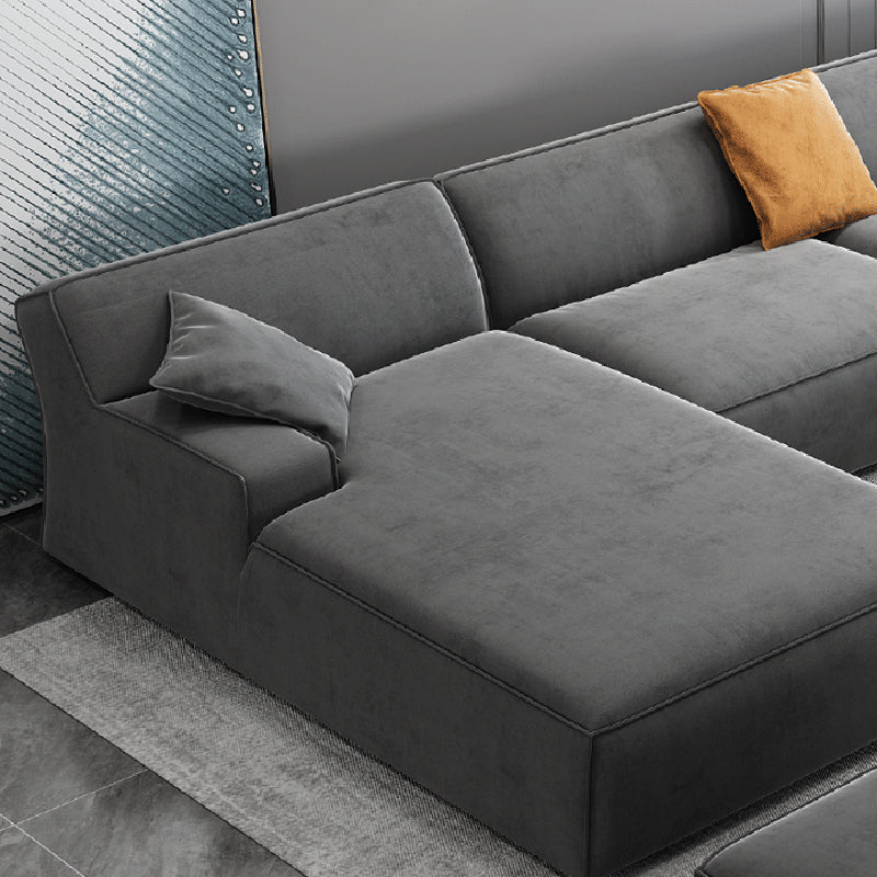 Divano moderno di divano in cotone e cuscini per braccio incassati per soggiorno per soggiorno