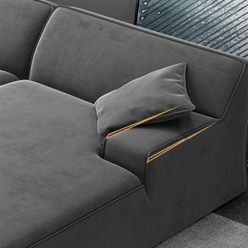 Divano moderno di divano in cotone e cuscini per braccio incassati per soggiorno per soggiorno