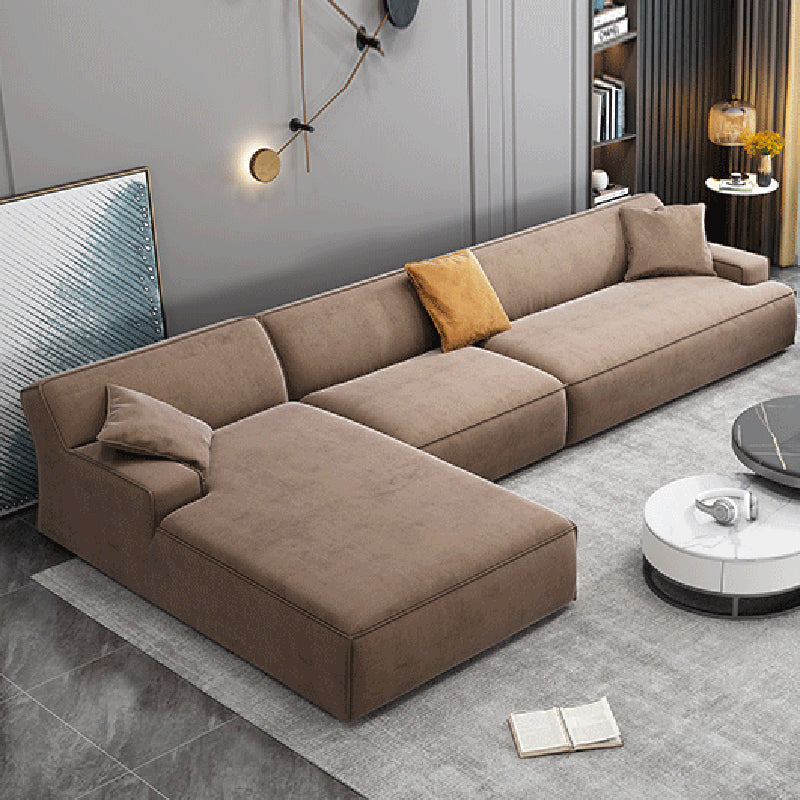 Divano moderno di divano in cotone e cuscini per braccio incassati per soggiorno per soggiorno