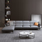 Flared Arm Sofa & Chaise Modern Faux Leather Sofa in Dark Grey Clearhalo 'furn' 'furn_sectionals' 'Furniture' 'Living Room Furniture' 'Sectionals' 5484681