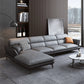 Flared Arm Sofa & Chaise Modern Faux Leather Sofa in Dark Grey Clearhalo 'furn' 'furn_sectionals' 'Furniture' 'Living Room Furniture' 'Sectionals' 5484684