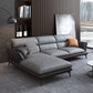 Flared Arm Sofa & Chaise Modern Faux Leather Sofa in Dark Grey Clearhalo 'furn' 'furn_sectionals' 'Furniture' 'Living Room Furniture' 'Sectionals' 5484685