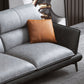 Flared Arm Sofa & Chaise Modern Faux Leather Sofa in Dark Grey Clearhalo 'furn' 'furn_sectionals' 'Furniture' 'Living Room Furniture' 'Sectionals' 5484688