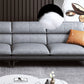 Flared Arm Sofa & Chaise Modern Faux Leather Sofa in Dark Grey Clearhalo 'furn' 'furn_sectionals' 'Furniture' 'Living Room Furniture' 'Sectionals' 5484691