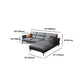 Flared Arm Sofa & Chaise Modern Faux Leather Sofa in Dark Grey Clearhalo 'furn' 'furn_sectionals' 'Furniture' 'Living Room Furniture' 'Sectionals' 5484702