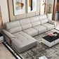 Nordic Style Sofa Bed Leather in Beige/grey/beige Cushioned Back Sofa